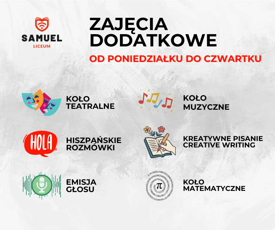 Zajęcia dodatkowe - od poniedziałku do czwartku